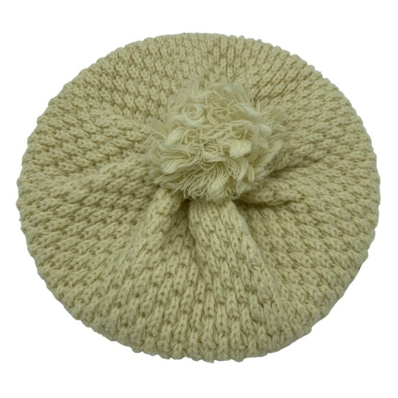 Vintage Nancie Knitted Wool Beret with Pompom - Picture 1 of 6